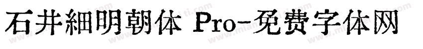 石井細明朝体 Pro字体转换